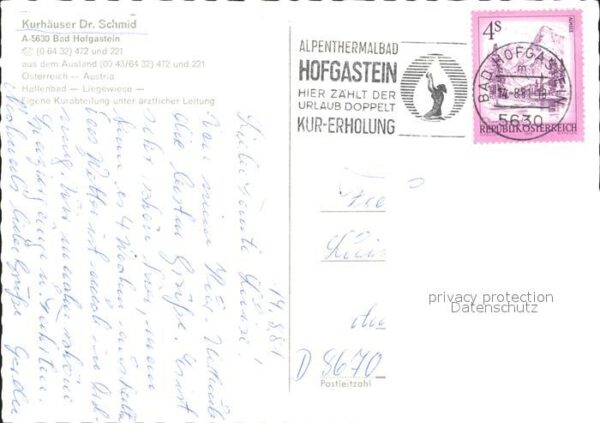 Bad Hofgastein Kurhaus Doktor Schmid – Bild 2