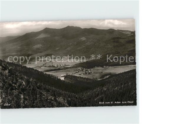 Sommerau Bayern Blick vom Kl Arber mit Lohberg und Osse