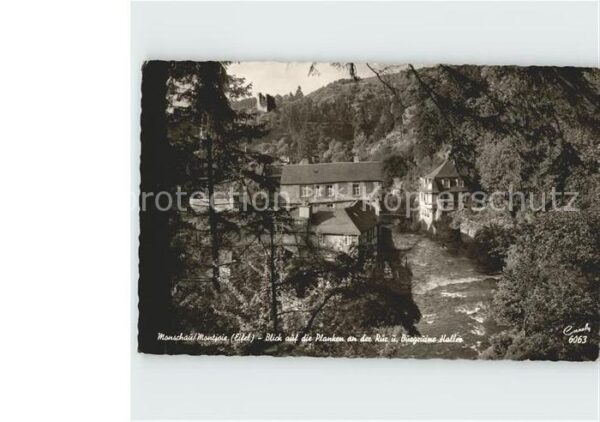 Monschau Blick auf die Planken an der Rur und Bu