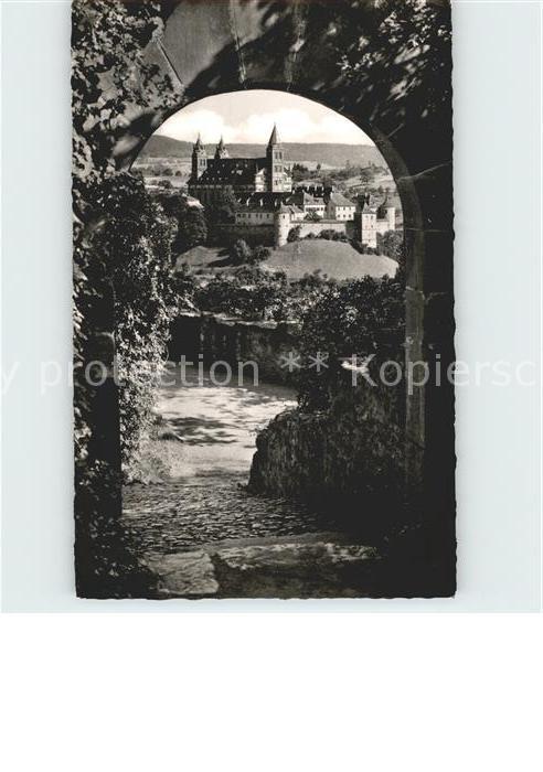 Schwaebisch Hall Blick von der Limpurg auf die Comburg