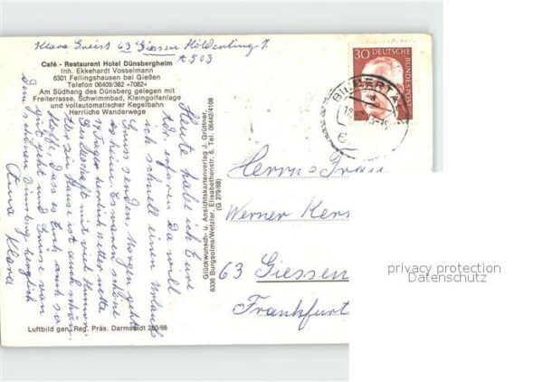Fellingshausen Hessen Cafe Restaurant Hotel Dünsbergheim Flie – Bild 2