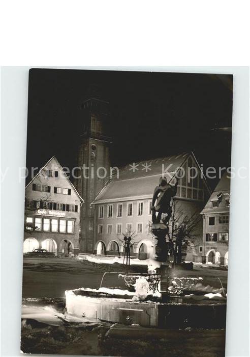 Freudenstadt Markplatz Neptunbrunnen und Rathaus