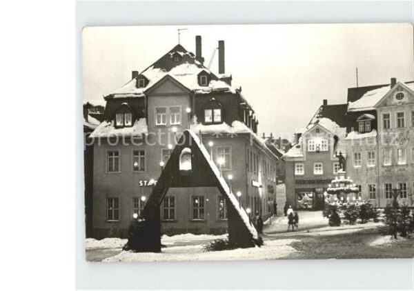 Schneeberg Erzgebirge Ortspartie zur Weihnachtszeit