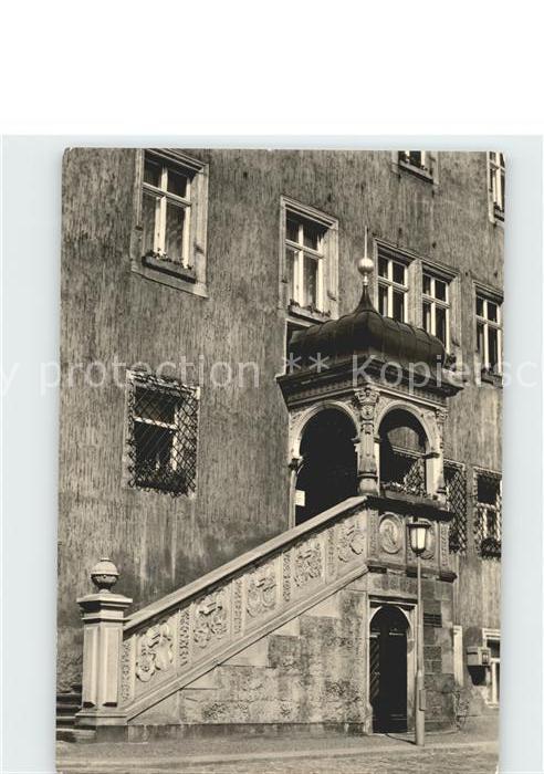 Oschatz Freitreppe mit Büttelkanzel am Rathaus