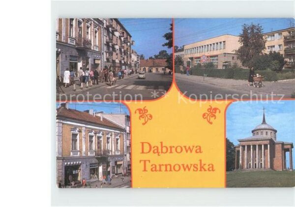 Dabrowa Tarnowska Rynek Fragment miasta Kamienica Kosciol