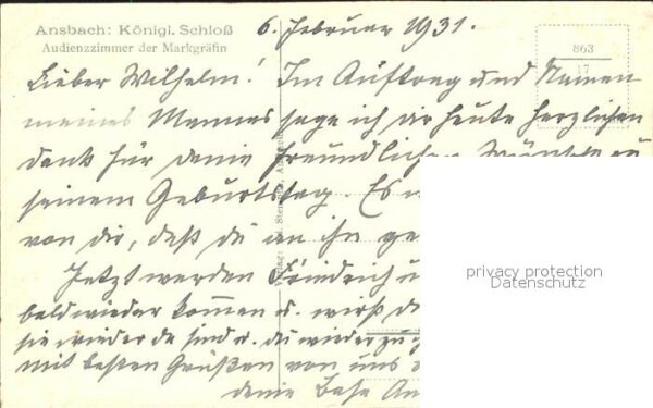 Ansbach Mittelfranken Königliche Schloss Audienzzimmer Markgr – Bild 2