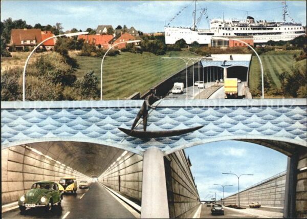 Rendsburg Strassentunel Nord See Kanal Dampfer