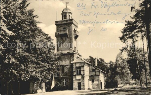 Bad Schmiedeberg Aussichtsturm mit Gaststätte Schöne Aus