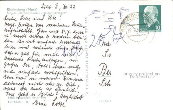 Rheinsberg Schloss jetzt Sanatorium Helmut Lehmann – Bild 2
