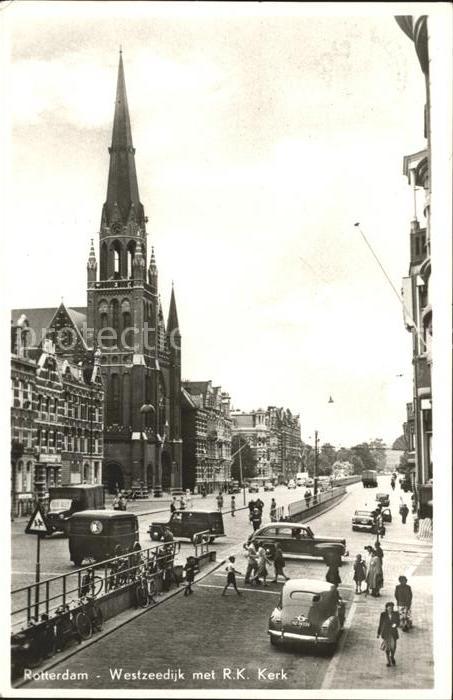 Rotterdam Westzeedijk met RK Kerk