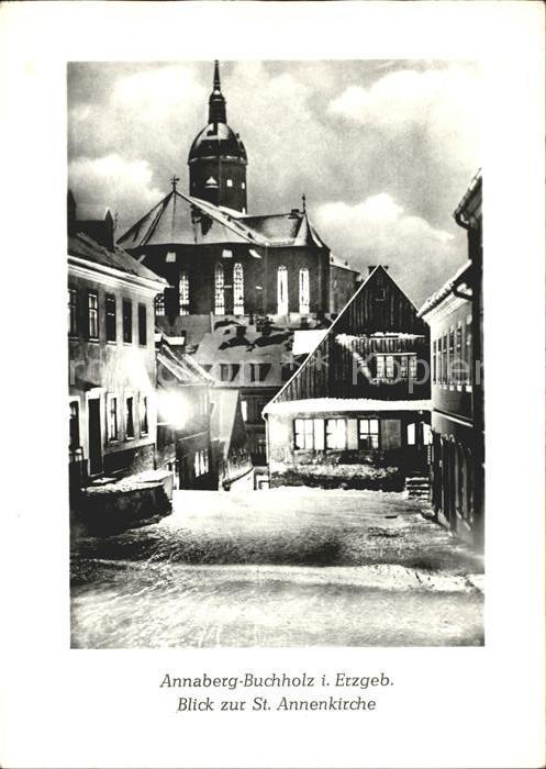 Buchholz Annaberg Blick zur St Annenkirche im Winter Neuj
