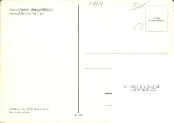 Berggiesshuebel Kurhaus Sächsisches Haus Kneippkurort K – Bild 2