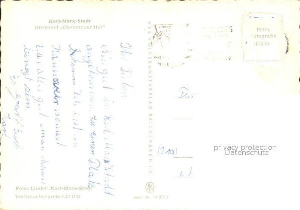 Karl-Marx-Stadt HO Hotel Chemnitzer Hof – Bild 2