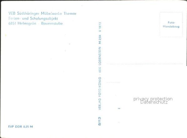 Helmsgruen Bauernstube Ferien Schulungsobjekt VEB – Bild 2