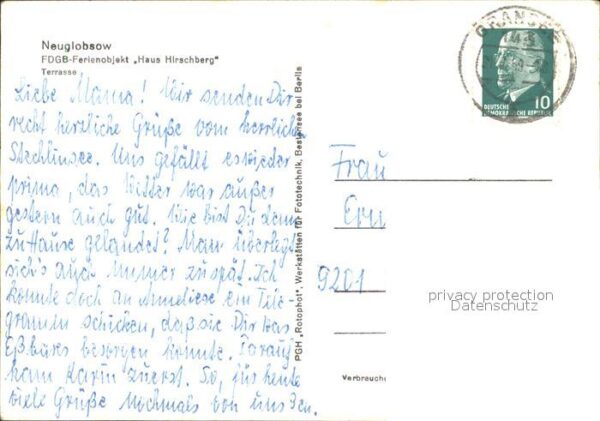 Neuglobsow Terrasse FDGB Ferienobjekt Haus Hirschb – Bild 2