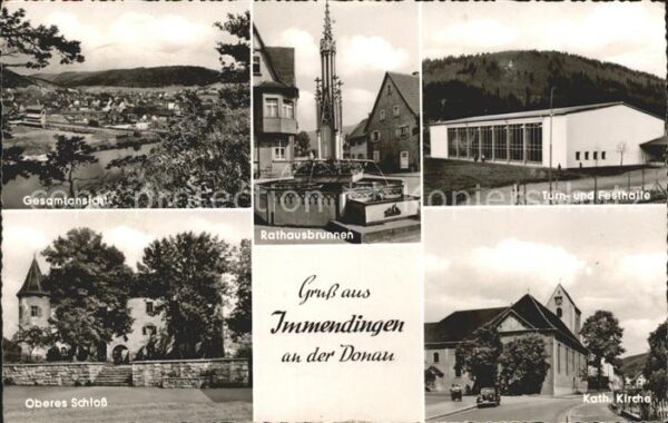 Immendingen Gesamtansicht Rathausbrunnen Turnhalle