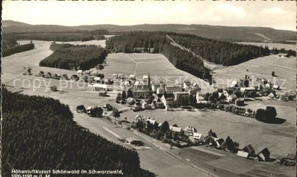 Schoenwald Schwarzwald Höhenluftkurort Fliegeraufnahme