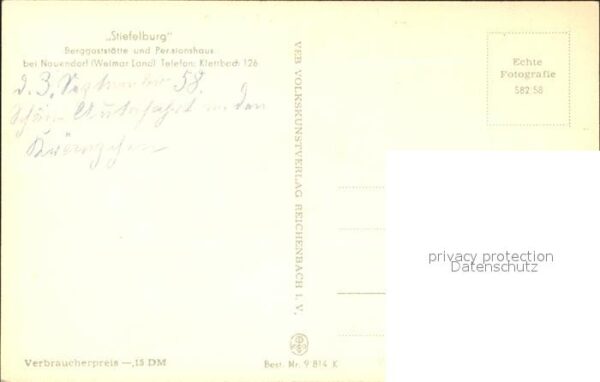 Nauendorf Kranichfeld Berggaststätte Pension Stiefelburg – Bild 2