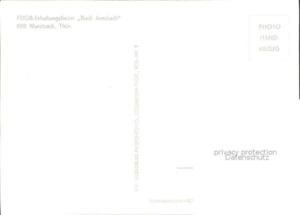 Wurzbach FDGB Erholungsheim Rudi Arnstadt Handab – Bild 2