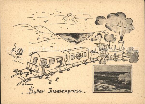 Insel Sylt Sylter Inselexpress Künstlerkarte Karik