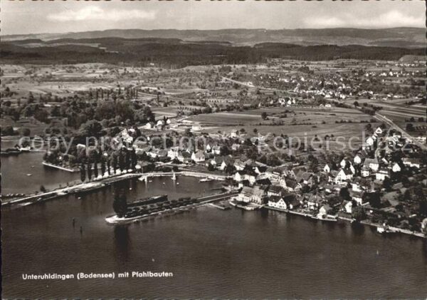 Unteruhldingen mit Pfahlbauten Hafen Bodensee Fliegera