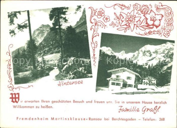 Ramsau Berchtesgaden Fremdenheim Martinsklause Hintersee Alp