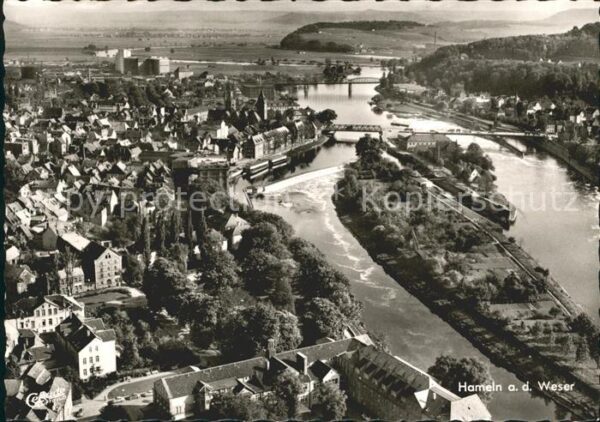 Hameln Weser Weser Brücke Fliegeraufnahme