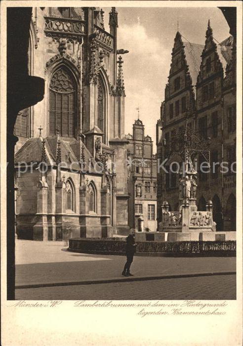 Muenster Westfalen Lambertibrunnen Krameramtshaus