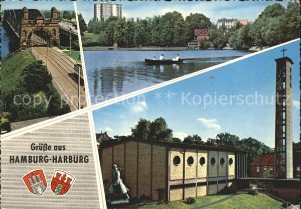 Harburg Hamburg Kirche Boot Brücke