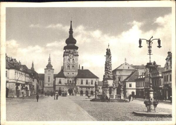 Saaz Tschechien Hauptplatz Rathaus Mariensäule