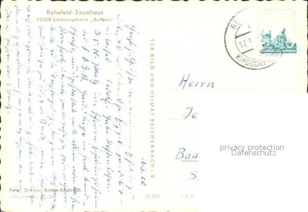 Rehefeld-Zaunhaus FDGB Erholungsheim Aufbau – Bild 2