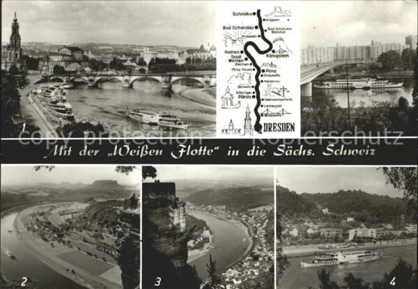 Dresden Weisse Flotte Terrassenufer Basteiblick