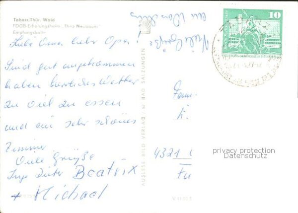 Tabarz FDGB Erholungsheim Theo Neubauer Empfan – Bild 2