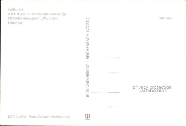 Arendsee Altmark FDGB Erholungsheim Waldheim Hallenbar – Bild 2