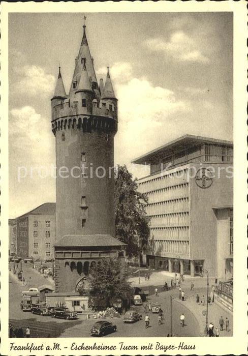 Frankfurt Main Eschenheimer Turm mit Bayer Haus