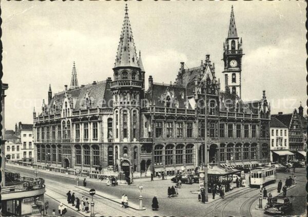 Gent Gand Flandre Post Strassenbahn