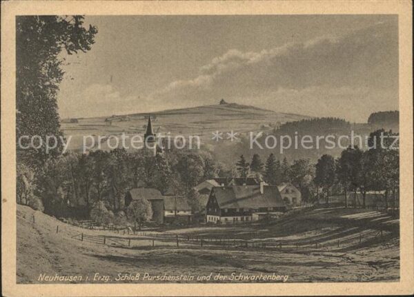 Neuhausen Erzgebirge Schloß Purschenstein und Schwartenberg