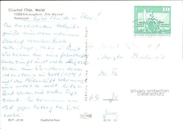 Oberhof Thueringen FDGB Erholungsheim Fritz Weineck Restau – Bild 2