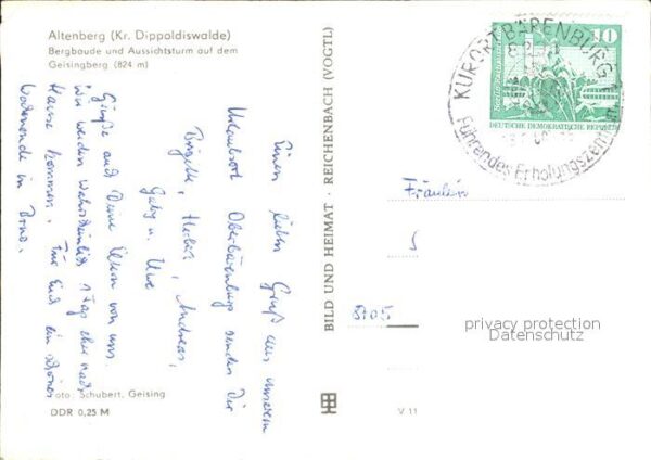Altenberg Dippoldiswalde Bergbaude und Aussichtsturm auf dem Gei – Bild 2