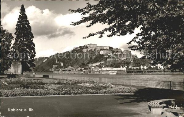 Koblenz Rhein Rheinanlagen Festung Ehrenbreitstein