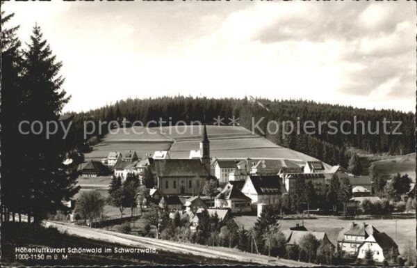 Schoenwald Schwarzwald Ortsansicht mit Kirche Höhenluftkurort