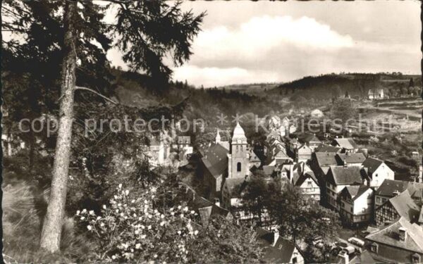 Monschau Ortsansicht mit Kirche