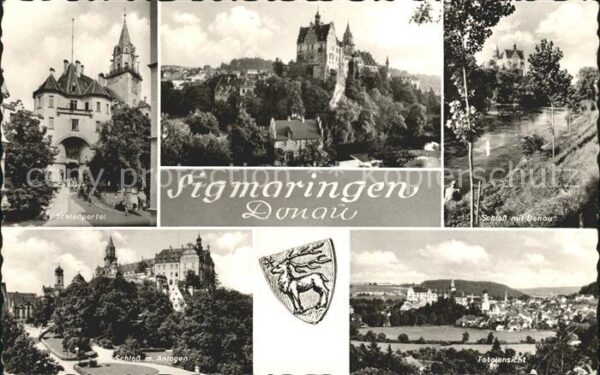 Sigmaringen Schloss Anlagen Donau Totalansicht Wapp