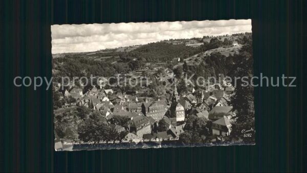 Monschau Blick auf die Stadt Rotes haus Kirche