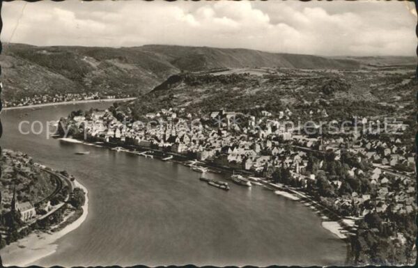 Boppard Rhein mit Blick nach Kamp Fliegeraufnahme