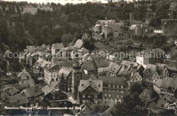 Monschau Gesamtansicht mit Burg Perle der Nordei