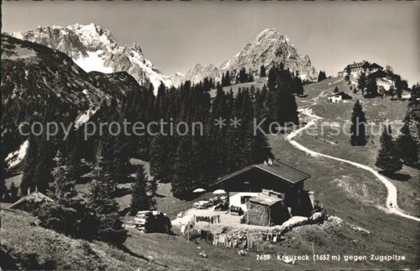 Kreuzeck gegen Zugspitze Wettersteingebirge Berg