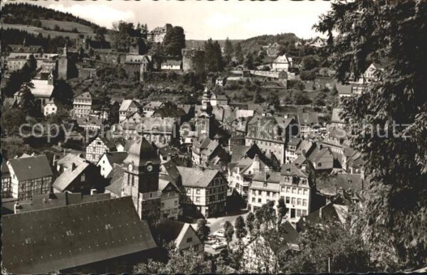 Monschau Blick über die Altstadt Kirche Burg