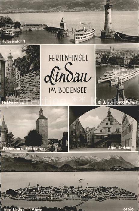 Lindau Bodensee Hafeneinfahrt Heidenmauer Leuchtturm Di