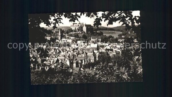 Marburg Lahn Stadtbild mit Schloss